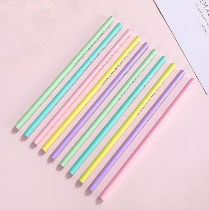 50 Pcs/pack Cute Candy Macaroon Color HB Black Lead Wooden Standard Pencils Art Drawing Sketch Pencil Office School Stationery