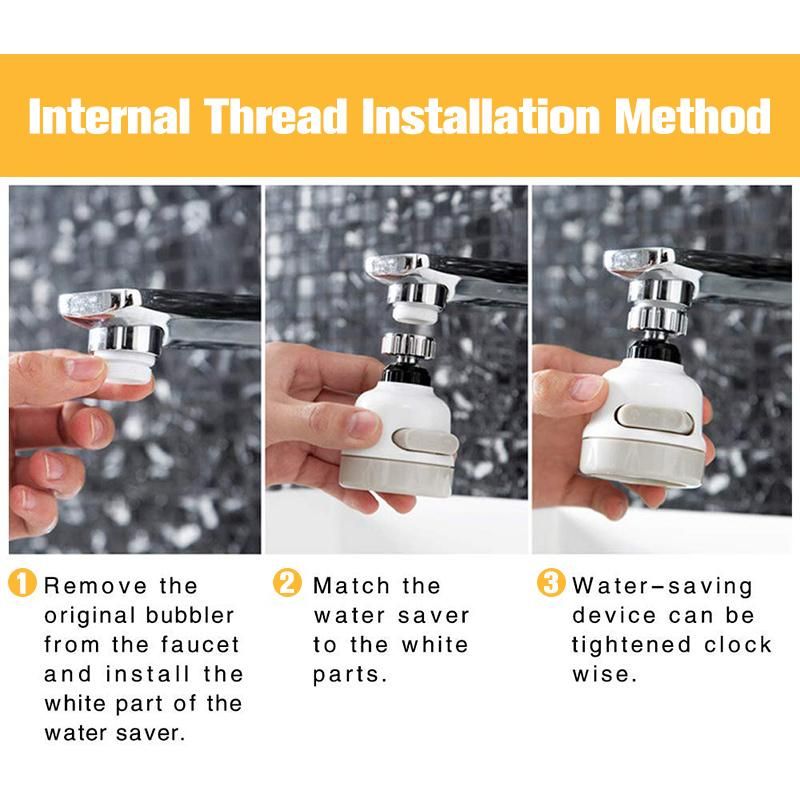 360 Rotate Swivel Faucet Kitchen 3 Modes Adjustable Booster Supercharged Sprinkler Tap Diffuser Aerator Super Water Saving