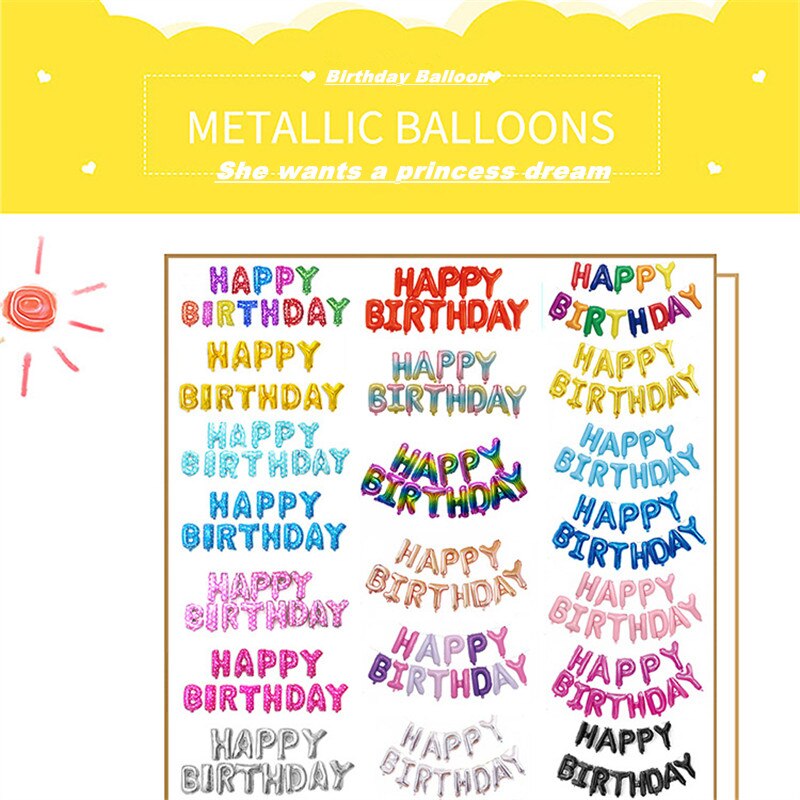 16-inch Geburtstag Paket Ballon Englisch Brief Set Aluminium Ballon geburtstag luftballons geburtstag party dekorationen erwachsene