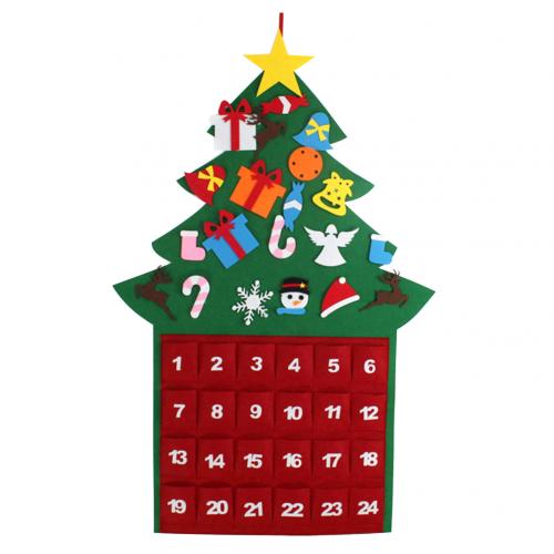 Christmas Calendar Tree Shape Countdown Advent Calendar Christmas Wall Hanging Ornament Party Christmas Decoration Home Decor: Default Title