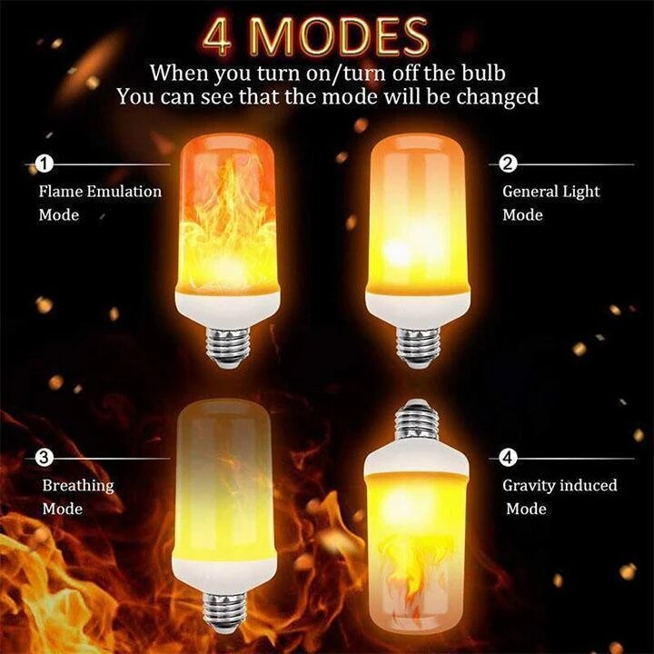 E26 Vlam Lamp Led Dynamische Vlam Effect Fire Gloeilampen Corn Bulb Creatieve Flickering Emulatie Decor Led Lamp Verlichting Lamp