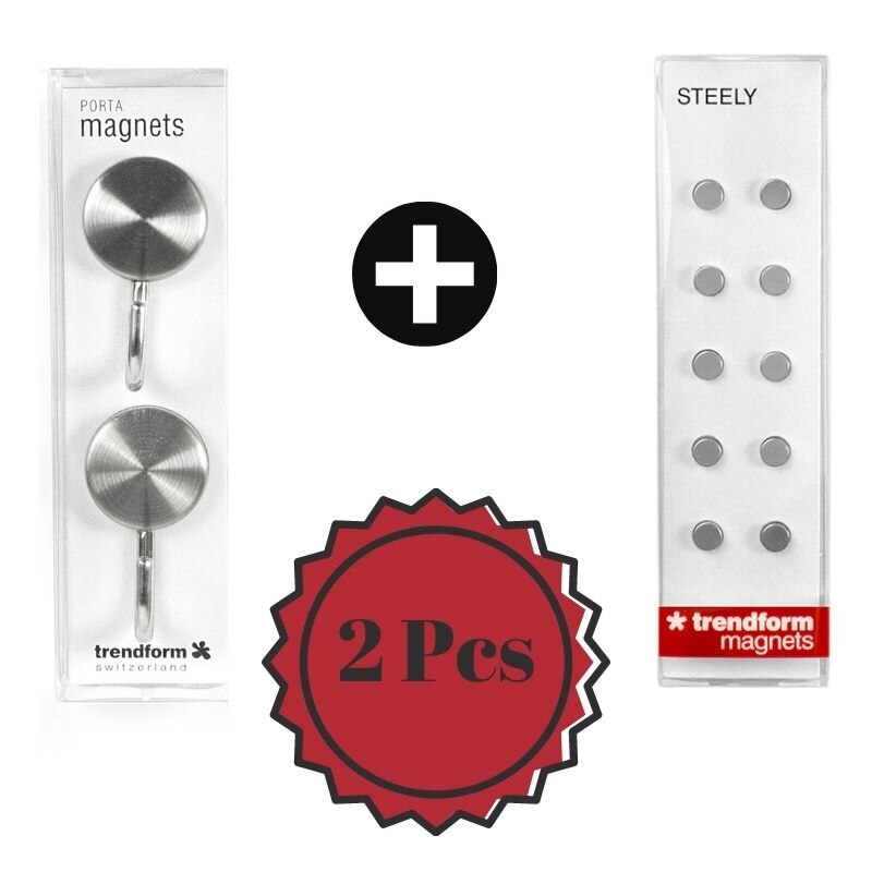 Trendform 2'li einstellen Magnet Hängen 2'ser einstellen und Trendform Kühlschrank Magnet Silber 10'ar einstellen