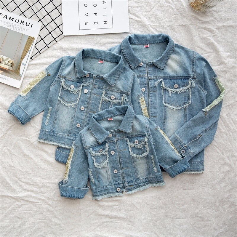 2022 ragazze giacca blu cappotto manica lunga Denim bambino capispalla per bambini primavera top abiti autunno nuovi bambini stampa giacche cappotto
