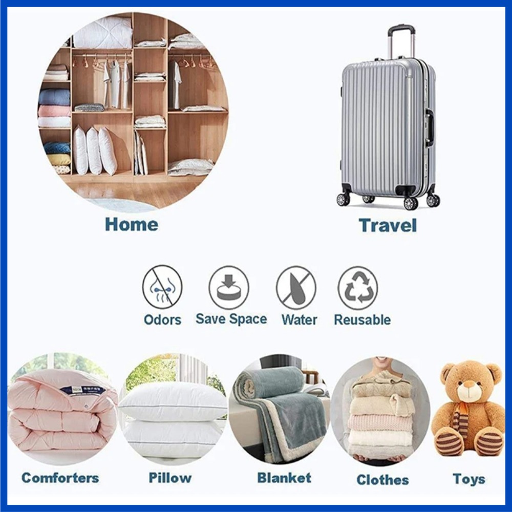 Sacs de rangement sous vide pour le stockage de vêtements en duvet, paquet de compression, couverture de literie, gain de place, sac de voyage, 8 pièces, 5 pièces, 3 pièces