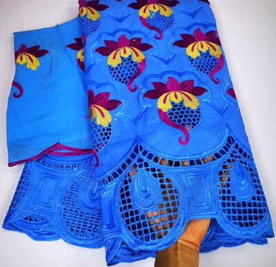 Afrikaanse Kant Stof 5Yards + 2Yards Katoen Voile Kant Van Emboridery Franse Kant Franse Kant Stof YLC837: AS PIC8