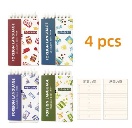 4pcs/lot School Stationery Mini Words Book Vocabulary Notebook language learning memory book small wordbook: 4