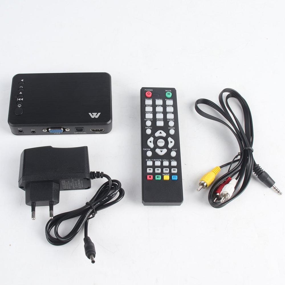 mini przenośny pełny HD 1920x1080 hdmi vga AV USB dysk twardy U odtwarzacz dysków odtwarzacz multimedialny H7 dla domowego biura samochodowego