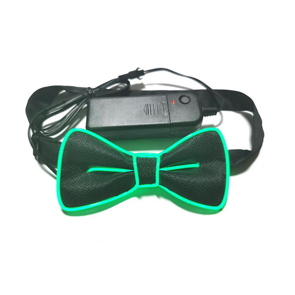 LED-Fliege, leuchtende blinkende Krawatte, Geburtstagsfeier, Hochzeit, Weihnachten, Dekoration, Halloween, Cosplay, verschiedene Lichtmodi, Fliege: green