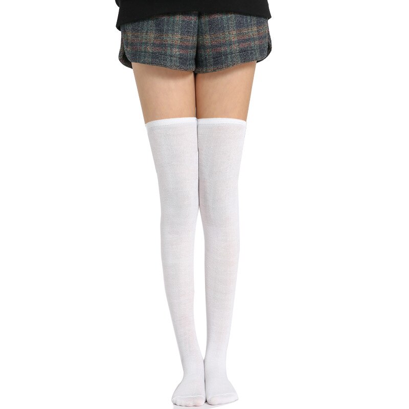 Women Girls Long Tube Socks Stripes Over Knee Length Sports Stockings for Dancing Running Travelling Cycling: white