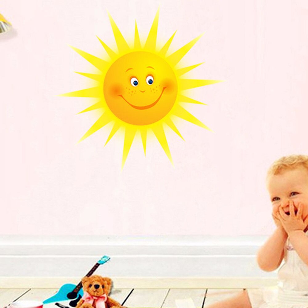 Leuke Zon Muursticker Creatieve Behang Unieke Muurtattoo Decoratieve Sticker Voor Woonkamer Thuis Slaapkamer