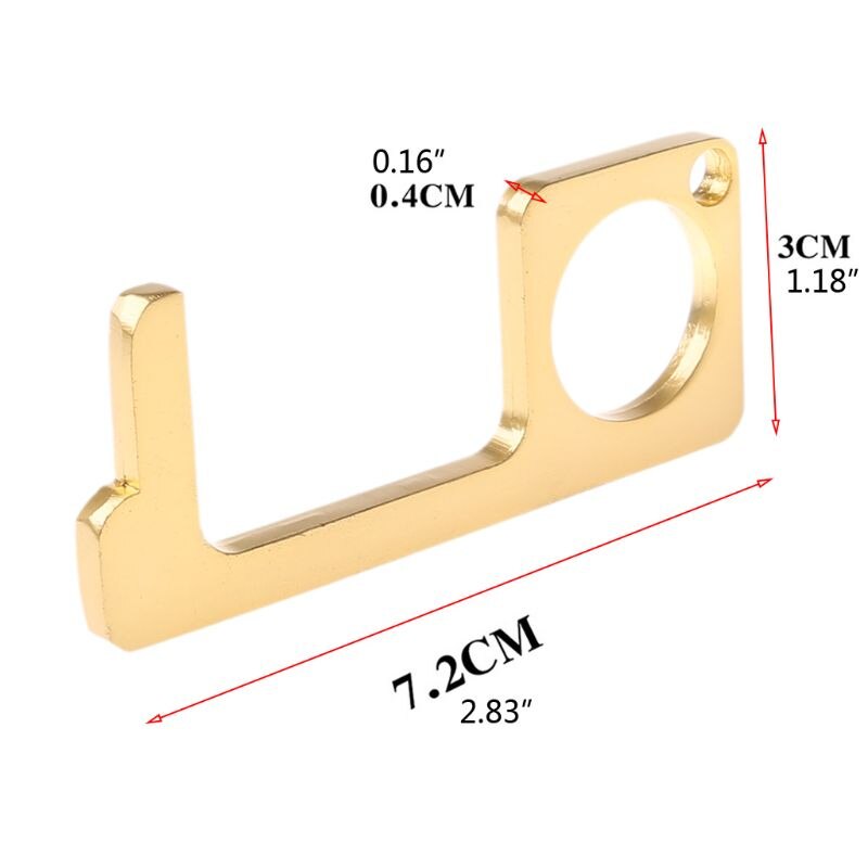 Porte ouverte aide Portable zéro contact Assistant sécurité sans contact en laiton porte-clés L4MF