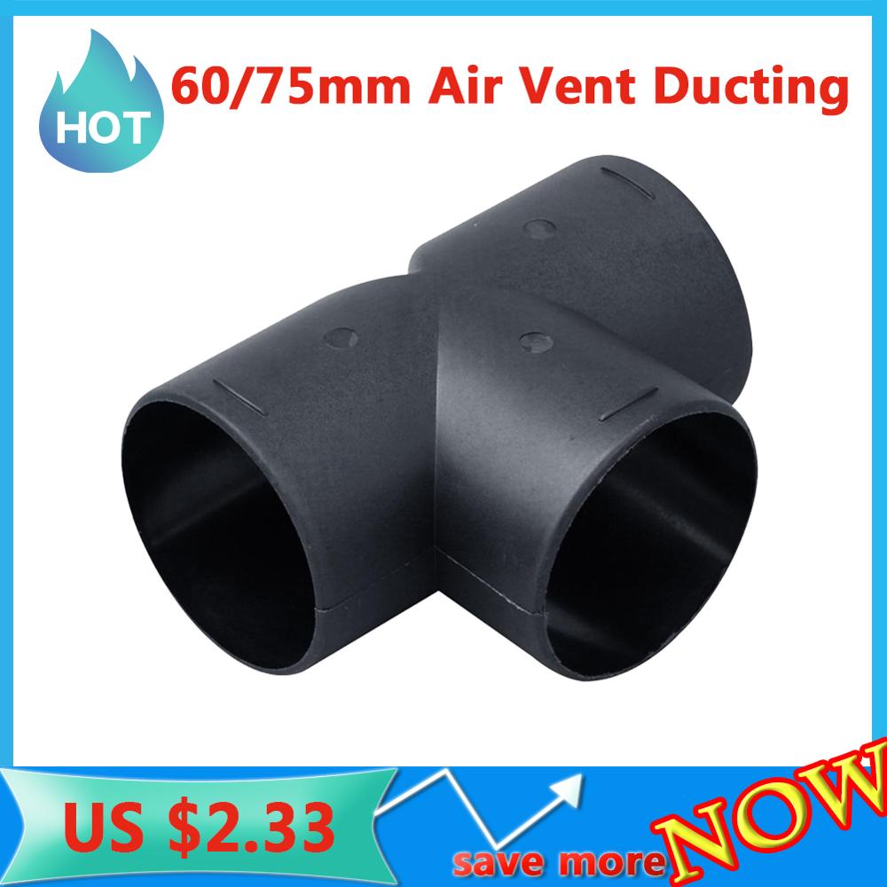 Universal 60/75mm Air Vent Ducting T Piece Elbow Pipe Outlet Exhaust Connector For Webasto Eberspaecher Diesel Parking Heater