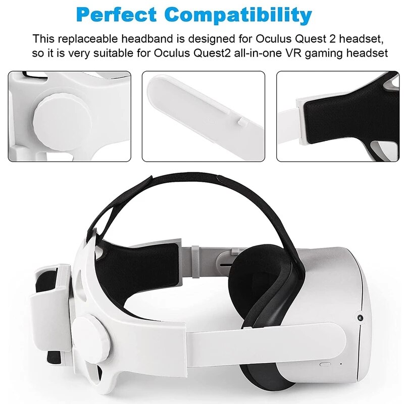 Head Strap For Oculus Quest 2 Elite Head Strap Adjustable Facial Interface Comfort For Oculus Quest 2 VR Glasses Accessories