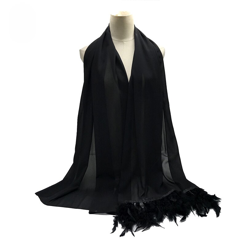 Écharpe plume en mousseline de soie, hijab, écharpe à bulle simple, écharpe populaire, châle musulman, turban, 190x70cm,
