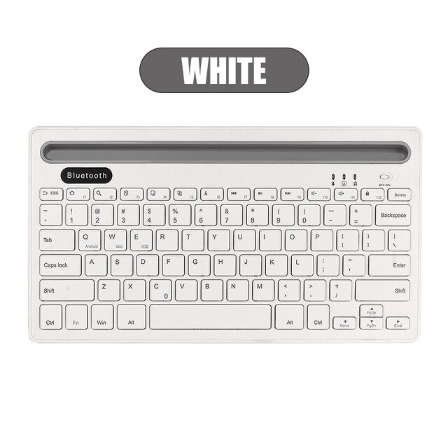 Dual Connect Wireless Bluetooth Keyboard For iPad Mini PC Laptop Keyboard For iPhone Samsung Xiaomi Tablet Mobile Phone Computer: White