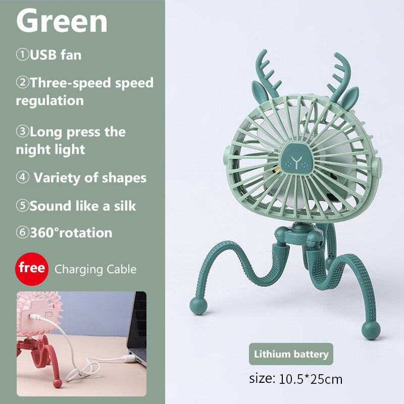 Ventilateur Portable pour siège de voiture, 500mAh, Rechargeable par USB, Mini accessoires pour poussette: WJ3794L