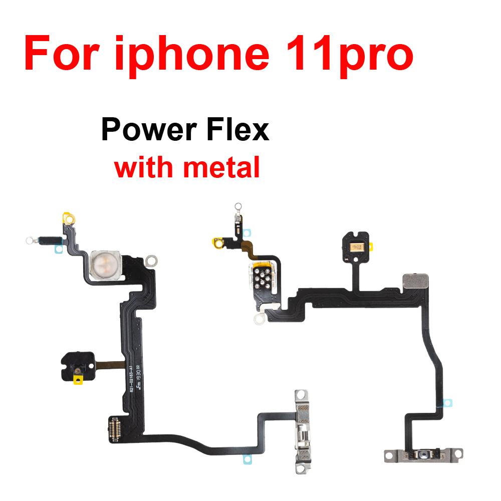Power On Off Flex For iPhone 5S 6 6S 7 8 Plus X XR Xs Max 11 Pro Volume Up Down Side Button Key Ribbon Flex Cable With Metal: PURPLE