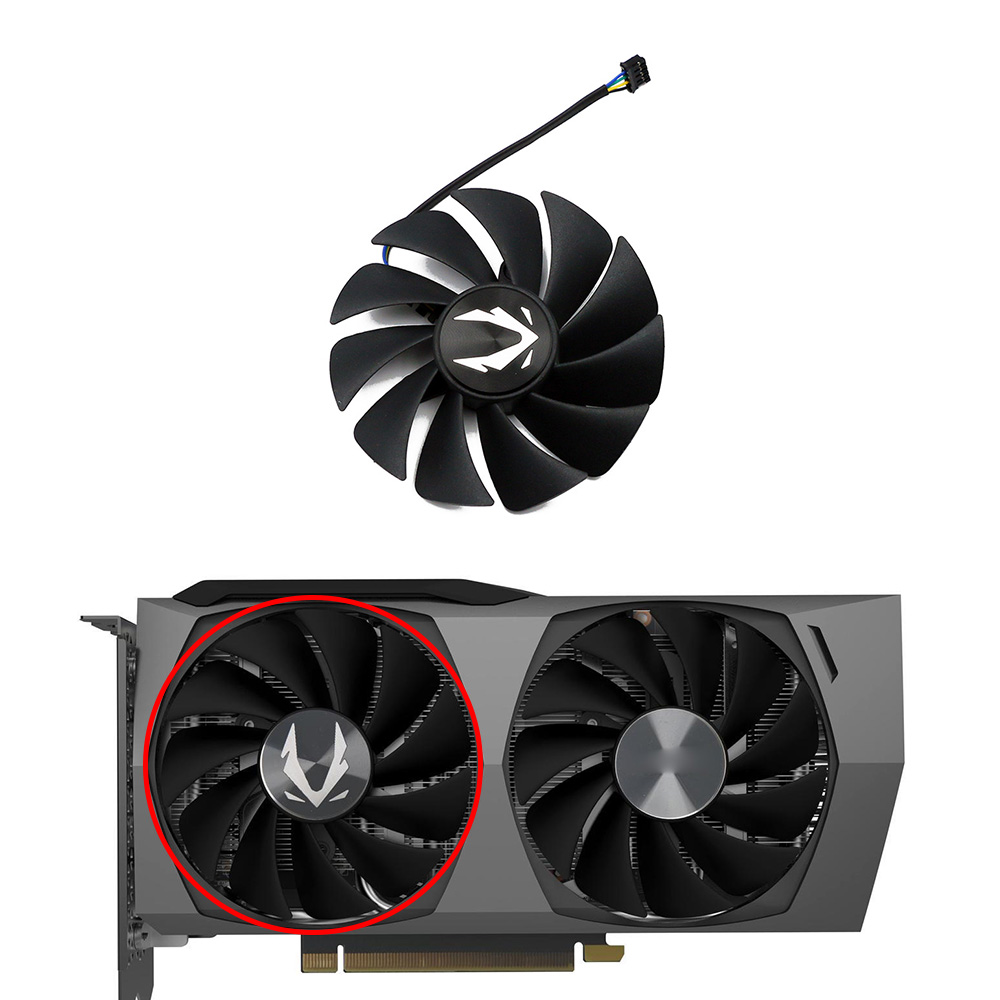 GA92S2U RTX 3060 Ti GPU-Kühler für Zotac Gaming RTX 3060 Ti 3050 Twin Edge Grafikkarten-Lüfter: Brown