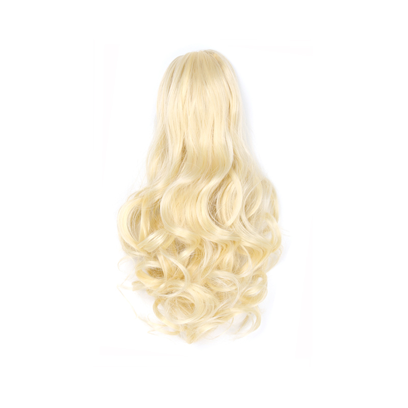 10 pulgadas sintético corto ondulado rizado cola de caballo garra Clip en extensión de cabello marrón Rubio negro postizo para mujeres: #18