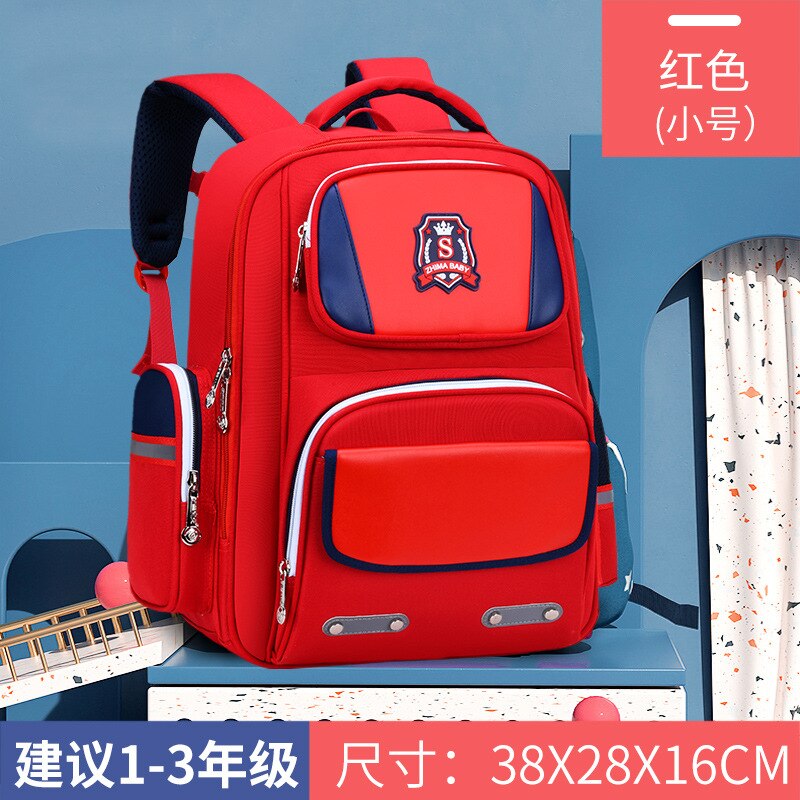 Children School Bags For Girls Boys Kids Orthopedic Backpack In Primary School Backpacks Mochila Infantil: small red