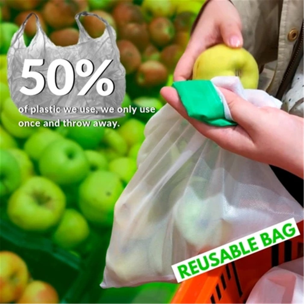 Reusable Mesh Produce Bags Washable Eco Friendly For Grocery Shopping Storage Fruit Vegetable Bags Set
