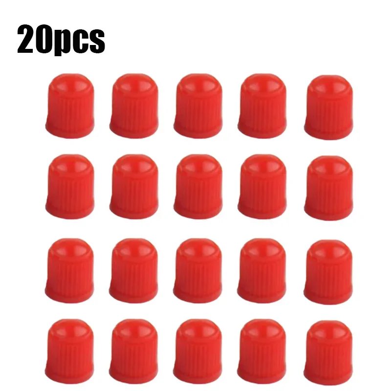 Tapas de válvula de neumático de coche con anillo de goma O, tapas de válvula de vástago de neumático universales, cubiertas antipolvo negras y rojas para coche, bicicleta, motocicleta y bicicleta: Rojo