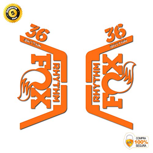 Pegatina horquilla FOX 36 RHYTHM - vinilo adhesivo troquelado para HORQUILLA bicicleta: NARANJA