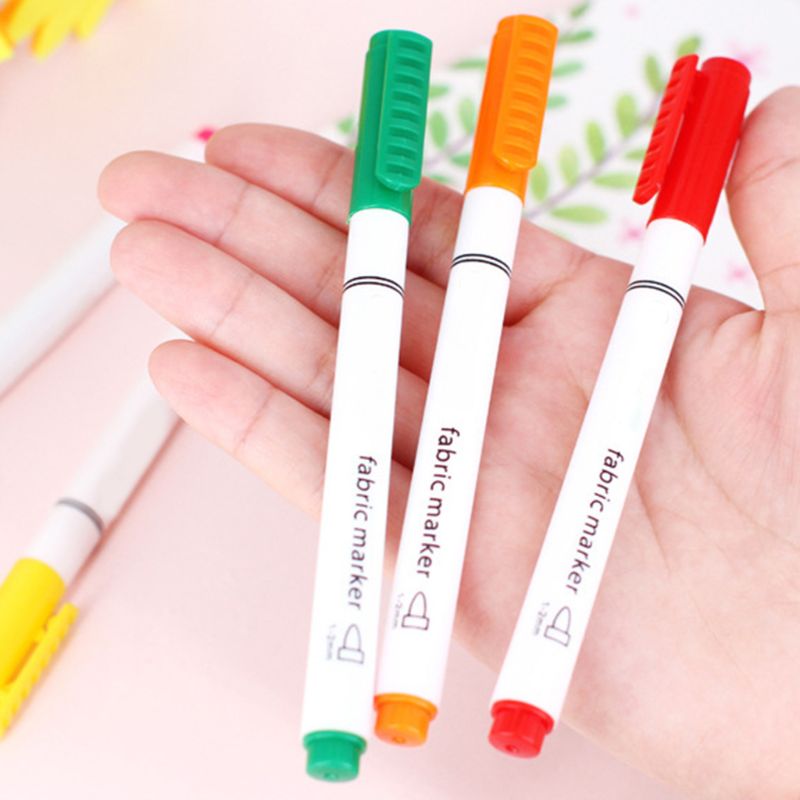 8Pcs Clothes Textile Markers Fabric Paint Pens DIY Crafts T-shirt Pigment Paint