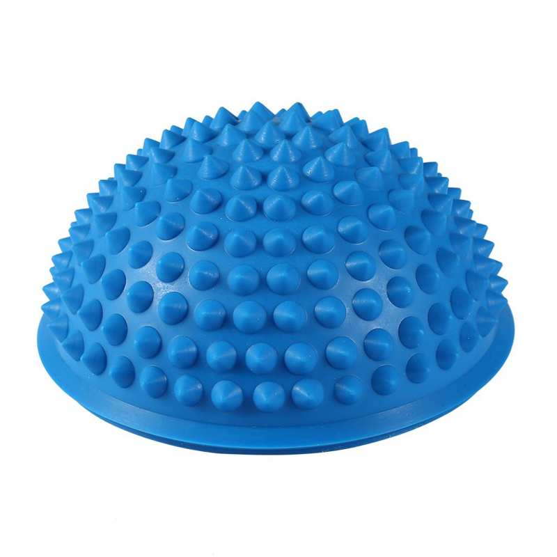 Duurzaam Pvc Spiky Half Ronde Massage Bal Trigger Punt Hand Voet Pijnbestrijding Fitness Fascia Oefening Yoga Bal Gezondheidszorg tool: Blauw