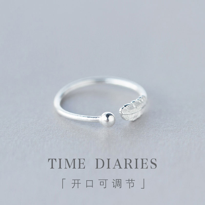 JIANERY 925 Sterling Silver Feather Rings For Women Wedding Ring Solid Silver Jewelry Anel