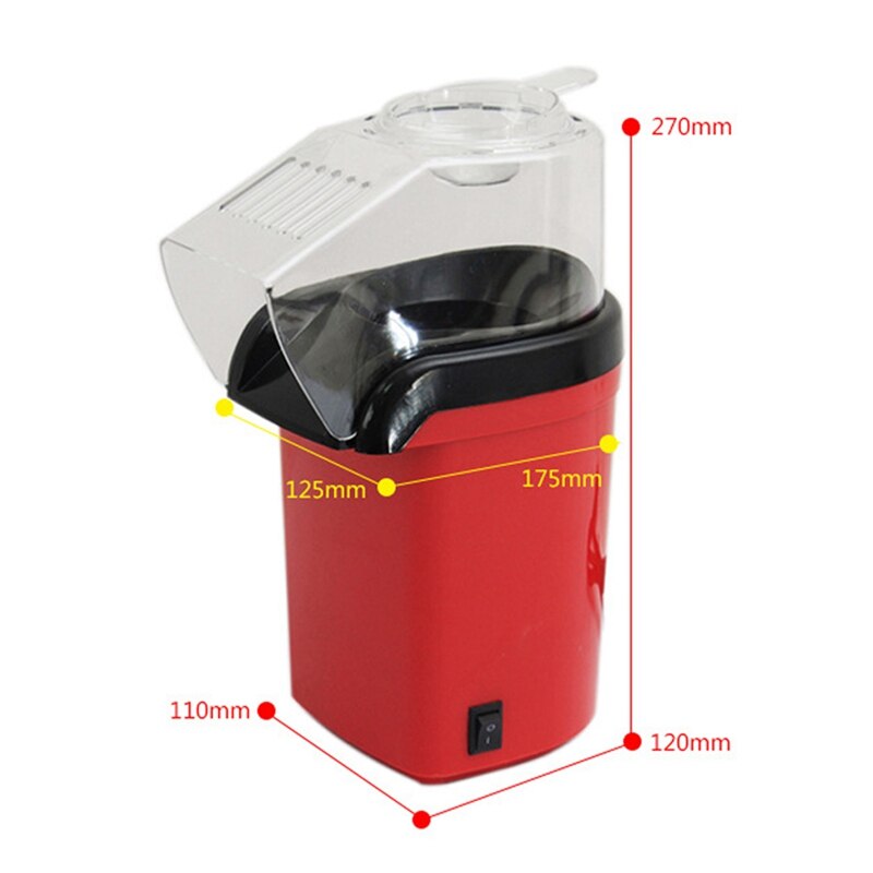 1200W 110V Mini Huishoudelijke Gezonde Air Olie-Gratis Popcorn Maker Machine Corn Popper Voor Thuis Keuken mini Popcorn Maker Machine