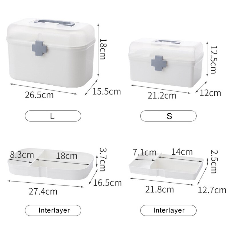 3 couches en plastique boîte de rangement boîte médicale organisateur multifonctionnel Portable armoire à pharmacie famille Kit d'urgence boîte directe