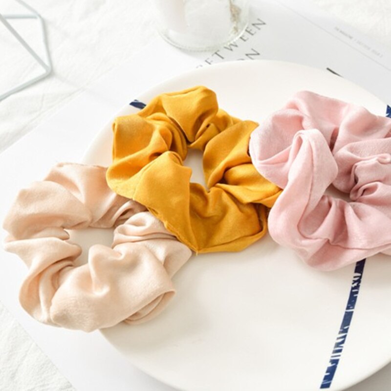 Elastische Satin Printing Vrouwen Haar Scrunchies Paardenstaart Houder Decoraties Lady Meisjes Haar Touw Braiders Haarband Accessoires