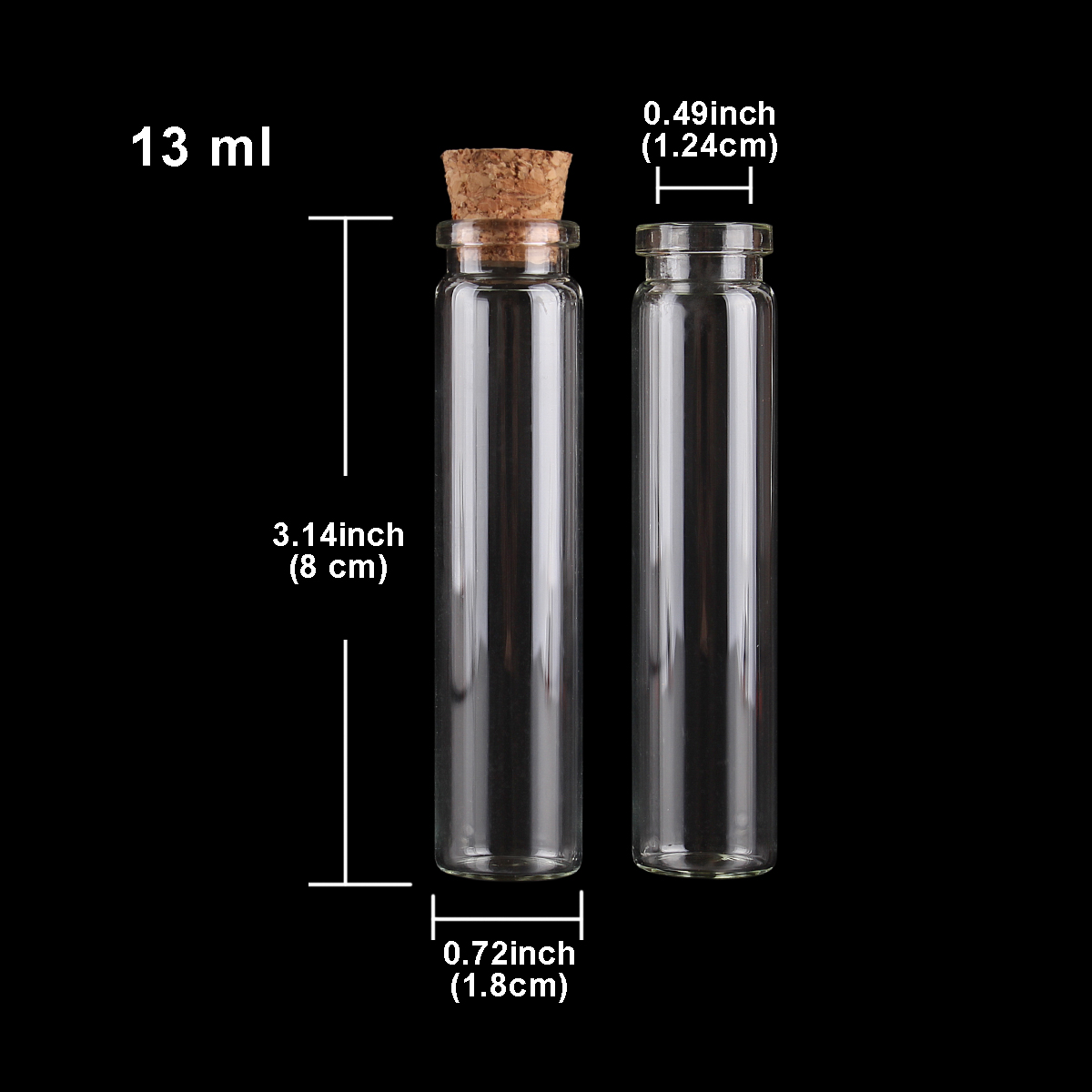 10 pezzi 13ml 18*80*12.5mm bottiglie di vetro trasparente con tappo di sughero bottiglie vuote vasetti bottiglie di vetro che desiderano bottiglie