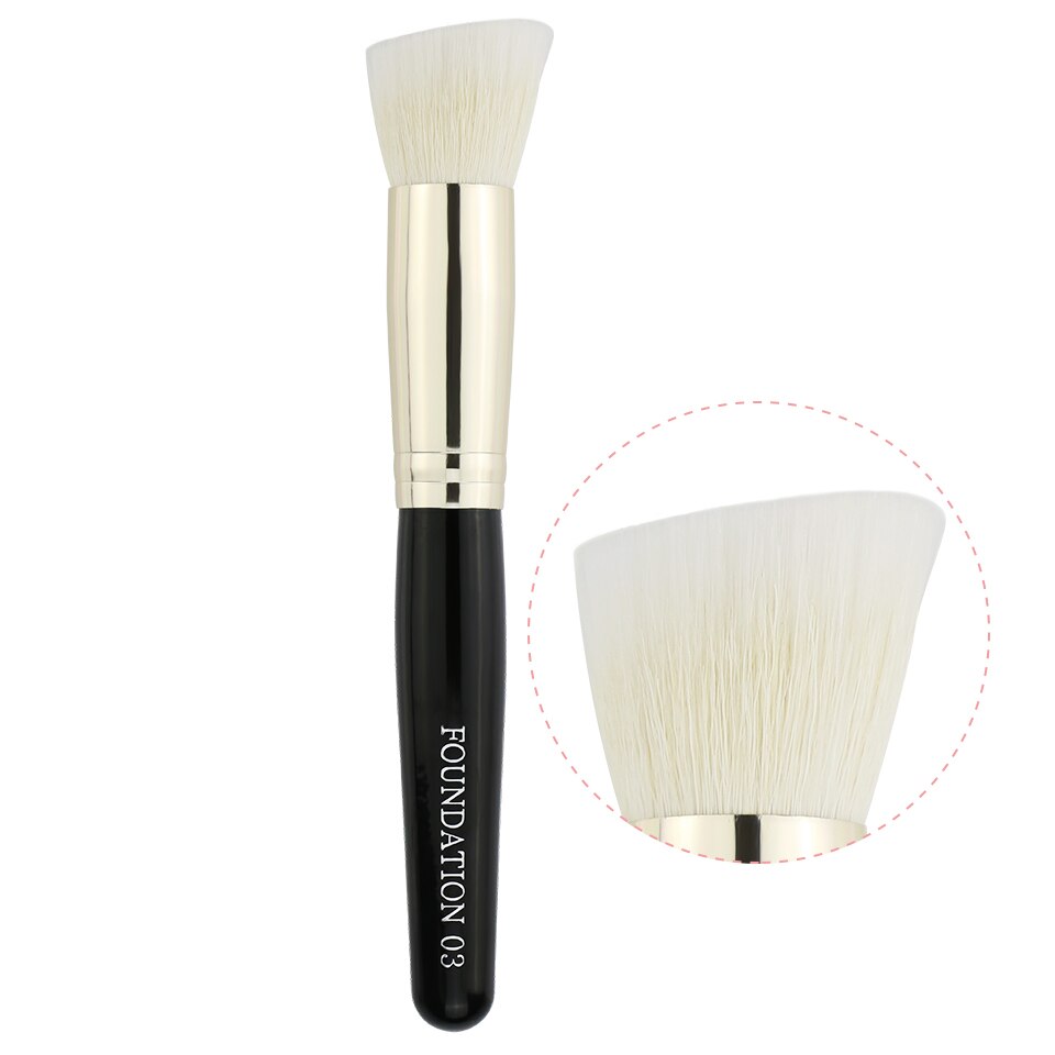 BEILI maquillaje pinceles colorete definidor punteado contorno base 1 pieza suave fibra de lana de pelo de cabra: 03-Contour