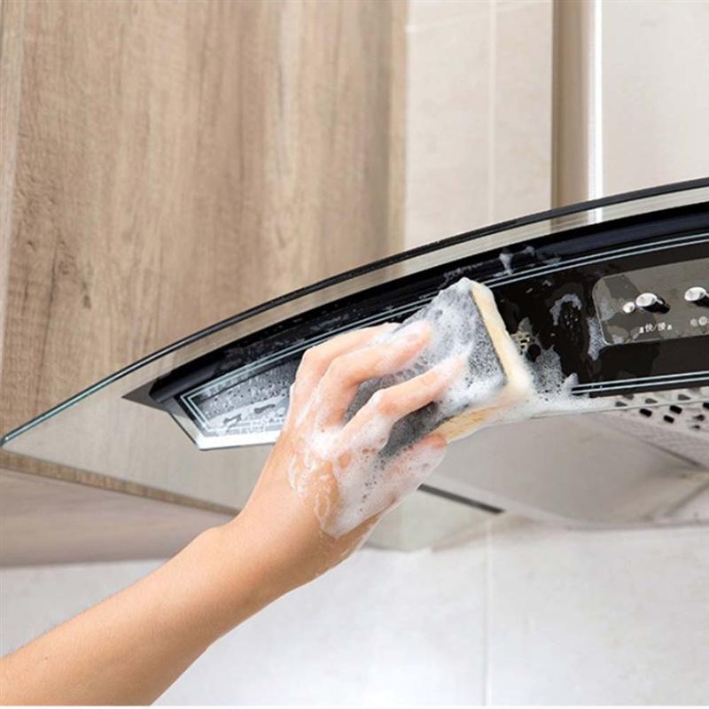 Estropajos multiusos 16 Uds., sin arañazos, limpieza de platos, utensilios, utensilios de cocina de doble cara, esponja para cocina y baño (negro)