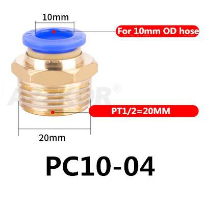 5 kpl pc pneumaattinen letkuliitin ilmakompressorin osat suora työntöpaineilmaliitin 1/2 " 1/4 " 3/8 " 1/8 " m5 uros -4 6 8 10 12: Pc10-04
