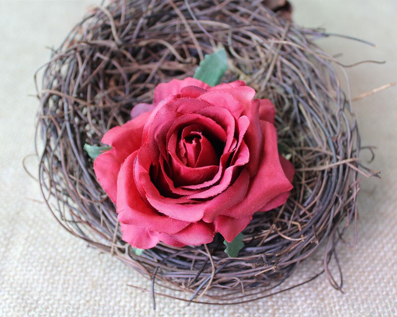 50Pcs silk Artificial rose flower heads wedding party box accessory Xmas decor wreath silk rose flores artificiales: E