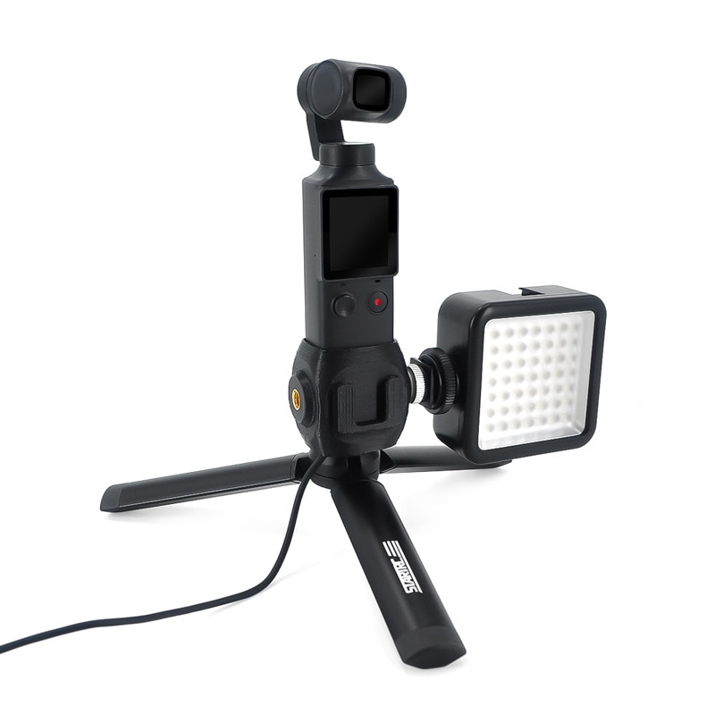 Shoe Mount Adapter 1/4 Screw Adapter Base With Tripod and LED Light For FIMI PALM Camera Handheld Expansion Accessories: combo with led