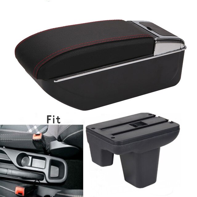 For MorrisGaragesMG3 mg3 mg3s armrest box central Store content box cup holder ashtray interior + 7USB: b-Black red line