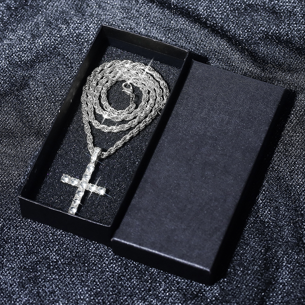 16mm Hip Hop Miami Cuban Link Chain Set Necklace +Watch+Bracelet Iced Out Shiny Trendy Stylish Jewelry For Women Men: SILVER PLATED