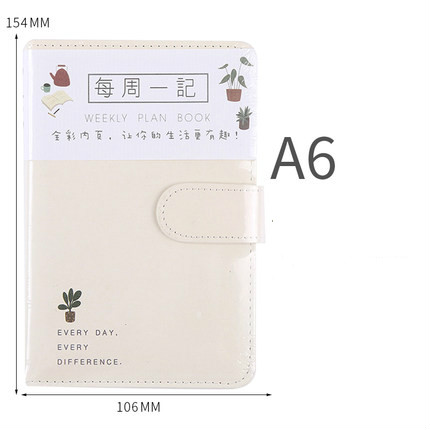 A6 Cute Girl Coloring Notebook Portable Illustration Weekly Planner Notepad Travelers Journal Diary Notebook