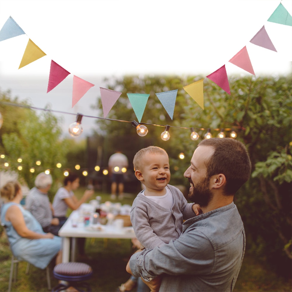 4m färgglada tyg tyg triangel flagga banderoll girland baby shower barn födelsedag diy bunting bröllop event fest dekoration tillbehör