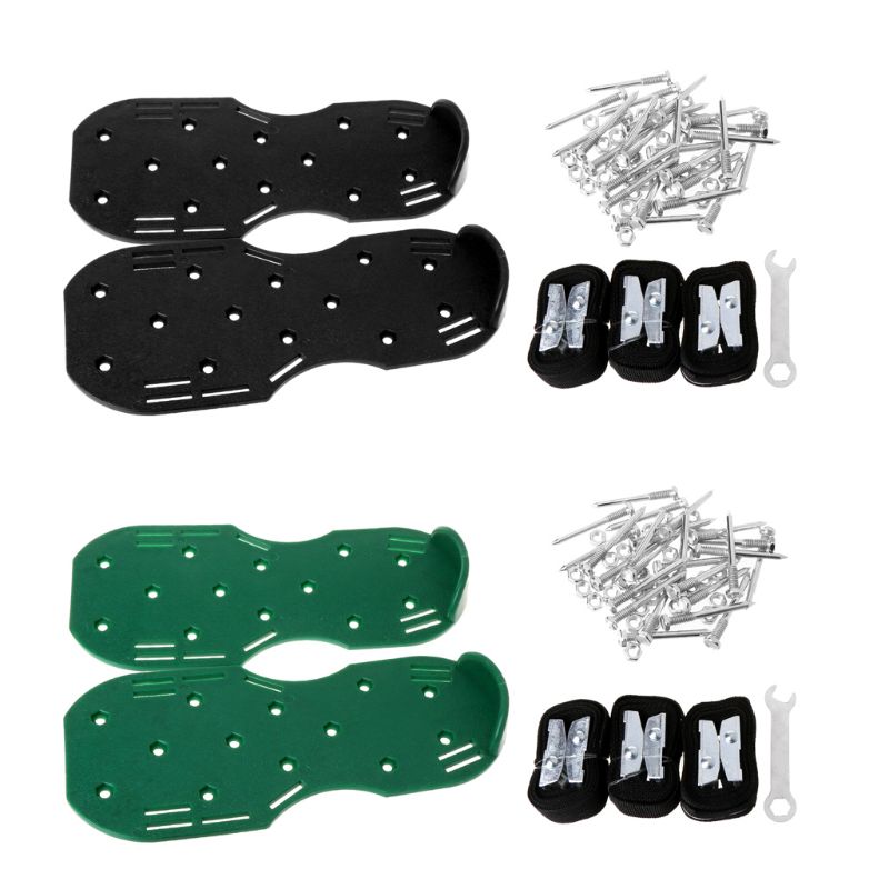 Une paire pelouse noir aérateur chaussures sandales herbe pointes clou cultivateur Yard jardin outil