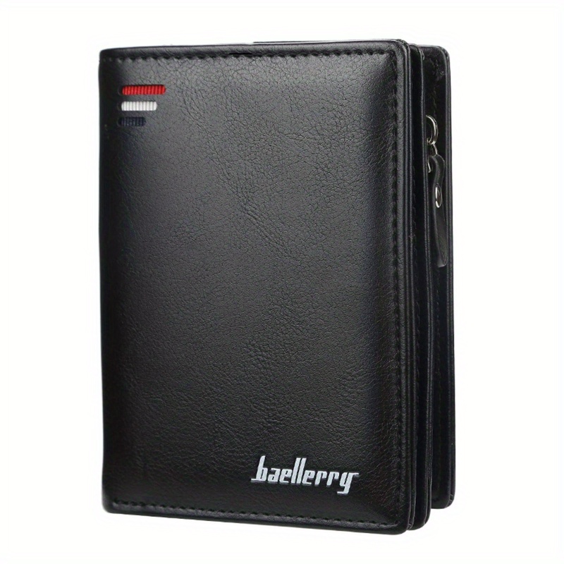 Men Wallets Zipper Card Holder Male Purse PU Leather Coin Holder Wallet