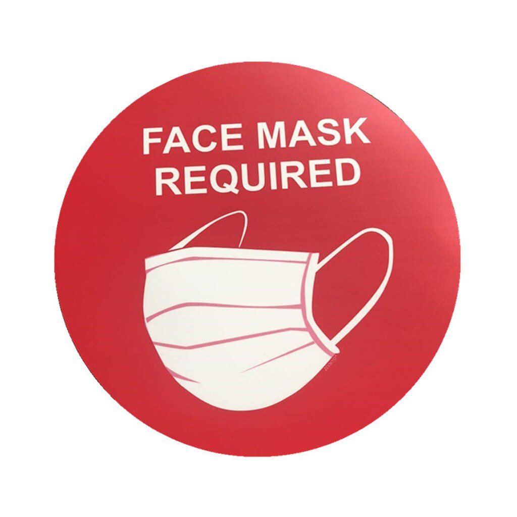 Face Mask Required Sign Wall Window Glass Signage Public Safety Decal Rounded Polyethylene Kitchen Dining Tool Wall Sticks #3g