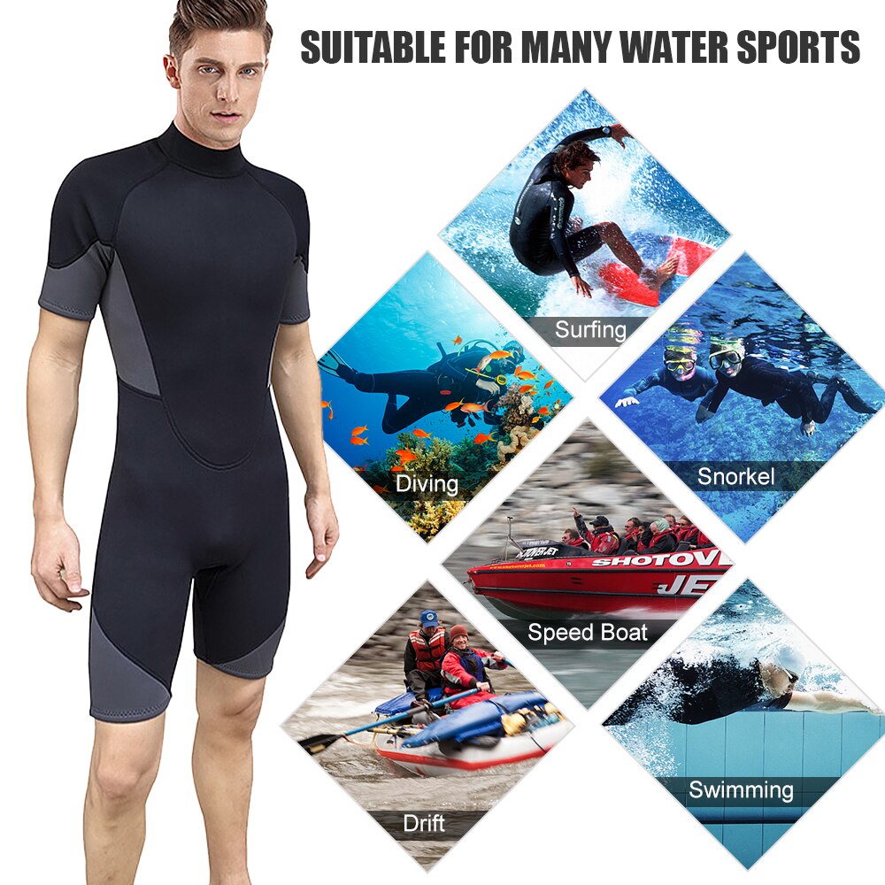 Combinaison de plongée complète en néoprène pour hommes, 3mm, fermeture éclair au dos, pour plongée, Snorkeling, surf, Rafting, kayak