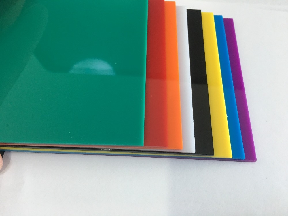 J582 9 farver 10*20*0.23cm farverige opacitas akrylplade perspex ark plastplade diy model rusland