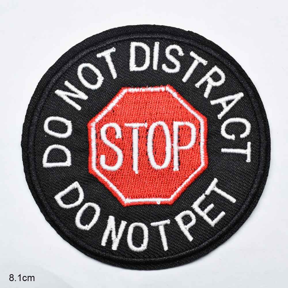 Stop nej ikke kæledyr mig hund jern på broderede tøj patches til pige kvinde tøj klistermærker tøj: Stop 1
