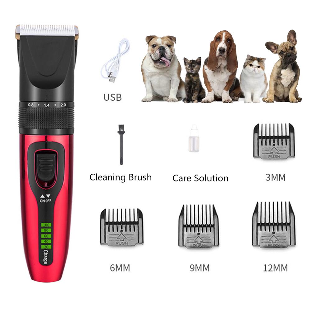 Pet Dog Cat Hair Trimmer Rechargeable Low-noise Pet Hair Clipper Remover Grooming Hair Trimmer Electrical Pets Hair Cut Machine